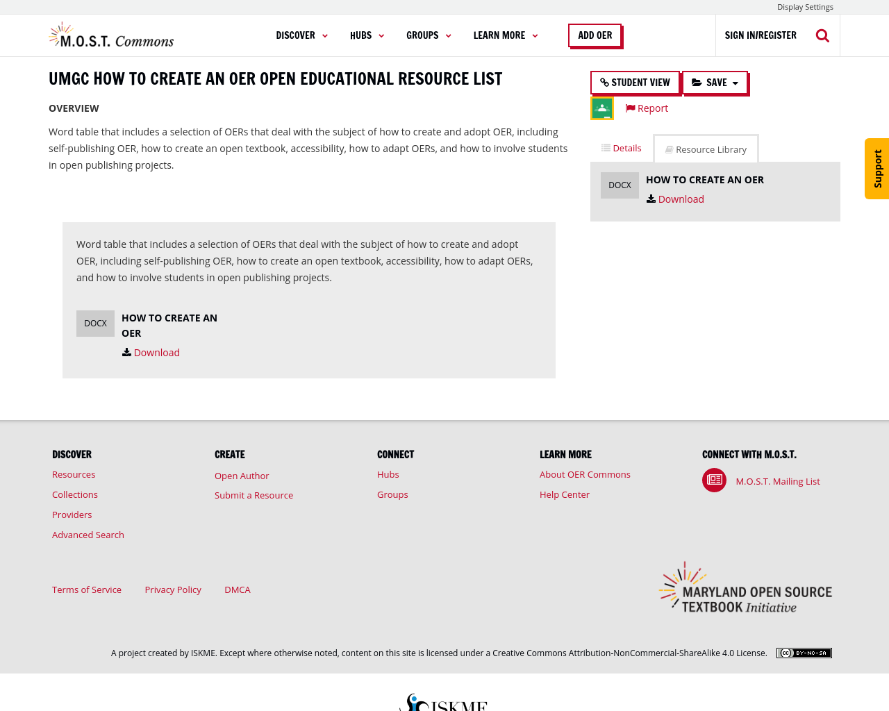 UMGC How to Create an OER Open Educational Resource List | Maryland ...