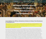 Introduction to Western Art History: Proto-Renaissance to Contemporary Art