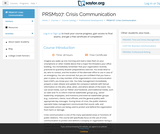 Crisis Communication Crisis Communication