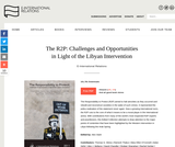The R2P: Challenges and Opportunities in Light of the Libyan Intervention