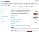Introduction to Psychology - 1st Canadian Edition Introduction to Psychology - 1st Canadian Edition