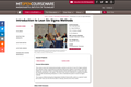 Introduction to Lean Six Sigma Methods, January IAP 2012