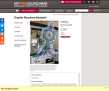 Crystal Structure Analysis, Spring 2010