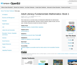 Adult Literacy Fundamentals Mathematics: Book 1
