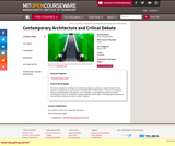Contemporary Architecture and Critical Debate, Spring 2002