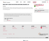 UMGC How to Create an OER Open Educational Resource List